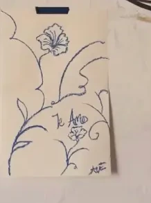 Delicate botanical linework on paper
