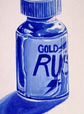 Blue bottle still life